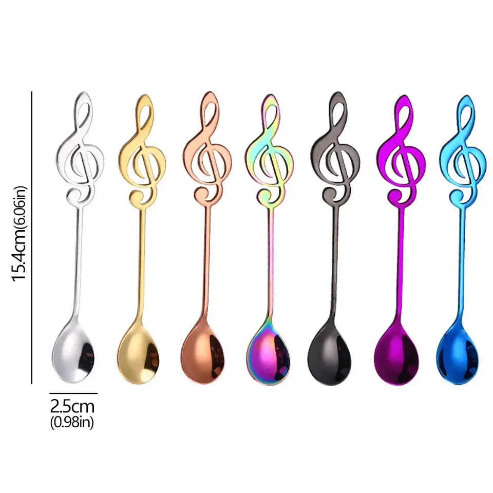 Cucharas pack 7pcs diseño Nota musical 7