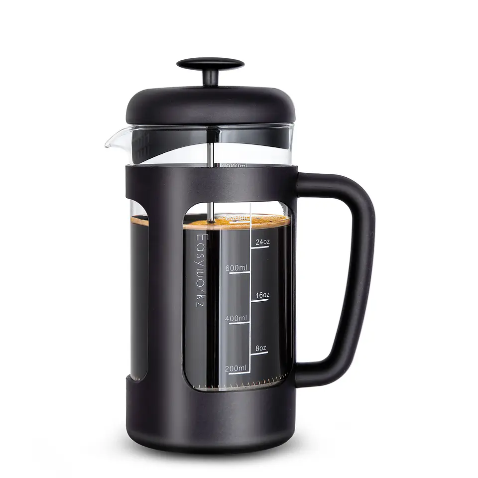 Cafetera Francesa vidrio de borosilicato y mango de agarre suave. 4