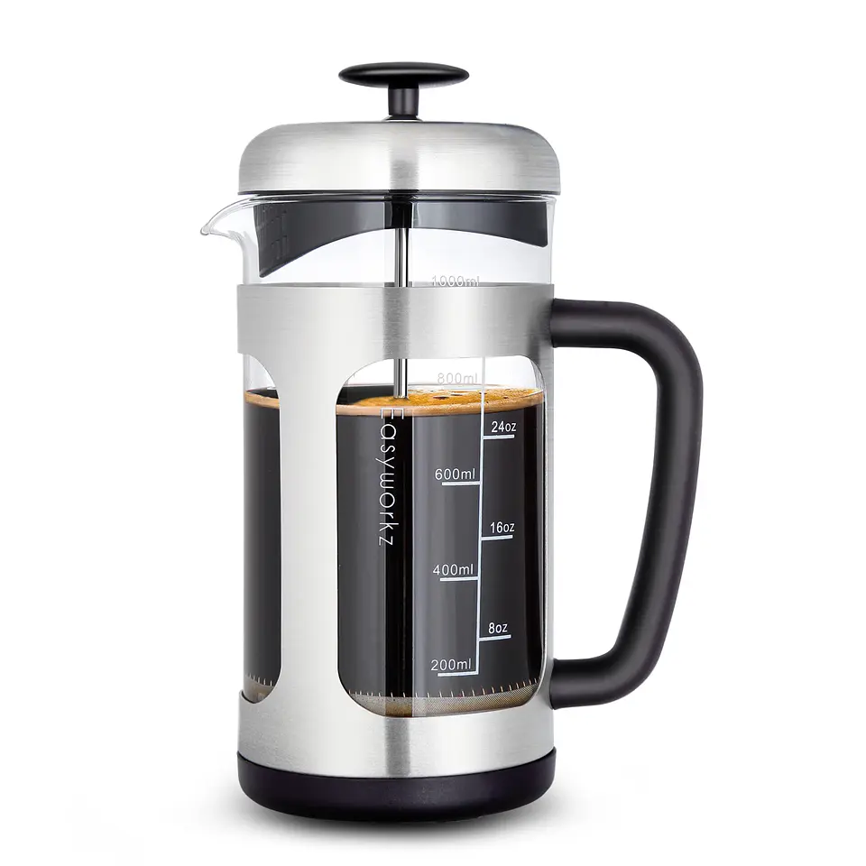 Cafetera Francesa vidrio de borosilicato y mango de agarre suave. 5