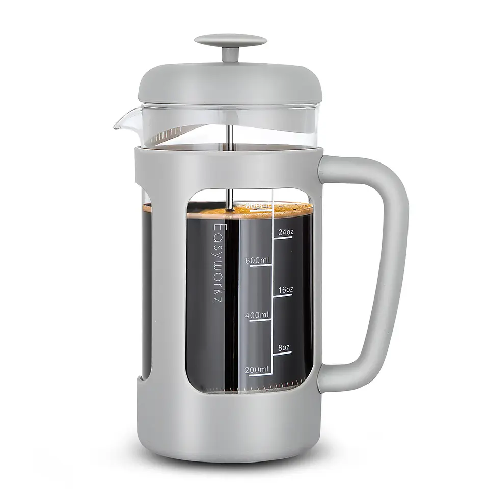 Cafetera Francesa vidrio de borosilicato y mango de agarre suave. 7