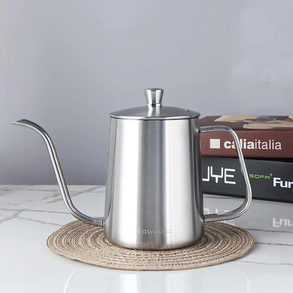 Tetera de goteo con cuello de cisne, de acero inoxidable 2