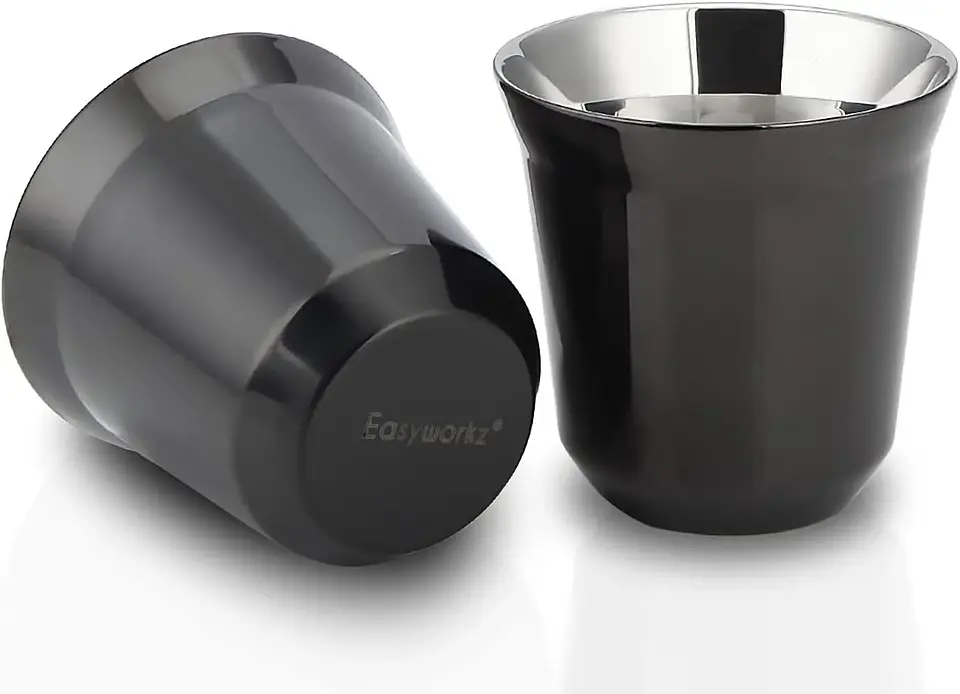 Juego de 2 tazas de espresso de acero inoxidable Easyworkz 5