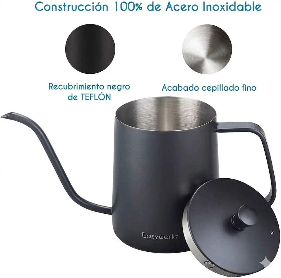 Tetera de goteo con cuello de cisne, de acero inoxidable 7