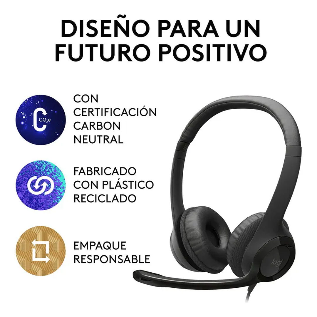 Audífonos Logitech H390 USB – Diadema con Micrófono para Oficina y Call Center 2