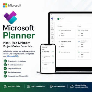 Microsoft Planner Plan 1, Planner y Project Plan 3, Plan 5 y Project Online Essentials