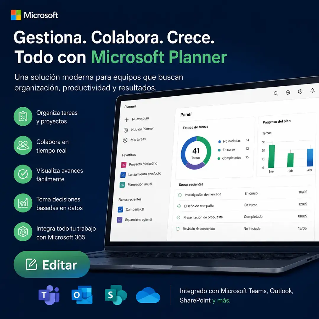 Microsoft Planner Plan 1, Planner y Project Plan 3, Plan 5 y Project Online Essentials 3