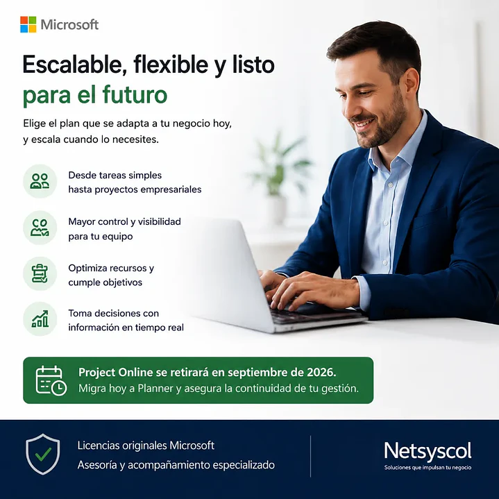 Microsoft Planner Plan 1, Planner y Project Plan 3, Plan 5 y Project Online Essentials 4