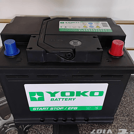 BATERIA YOKO 60 AMPERES, 12V, START STOP, EFB EC60-L2