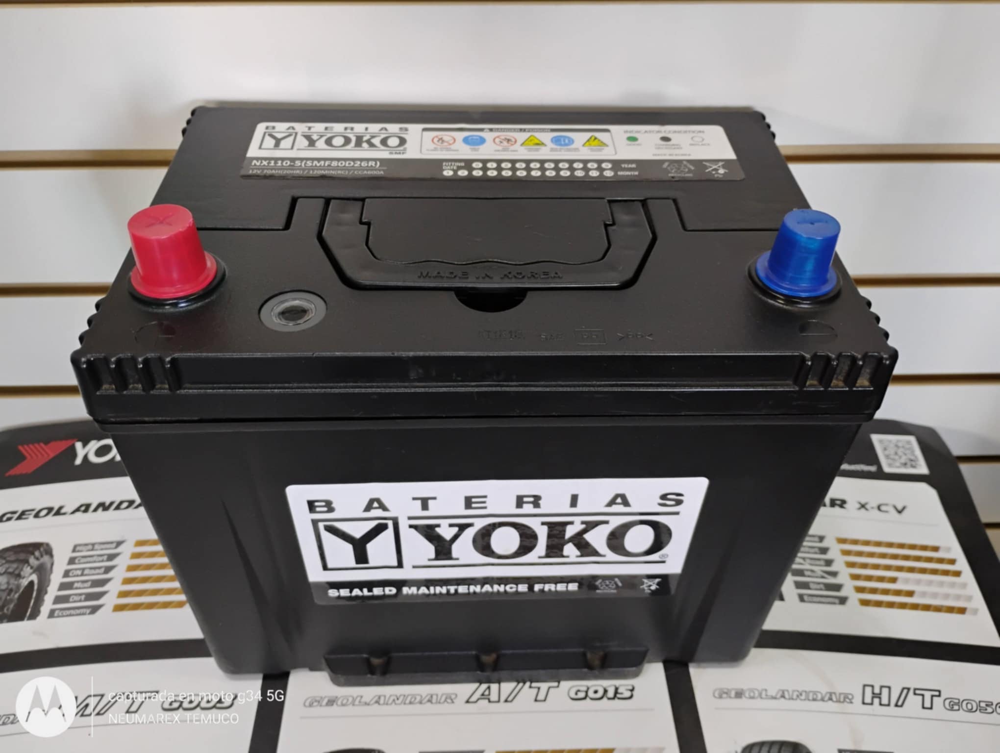 BATERIA YOKO 70 AMPERES, 12V ,NX110-5(SMF80D26R)