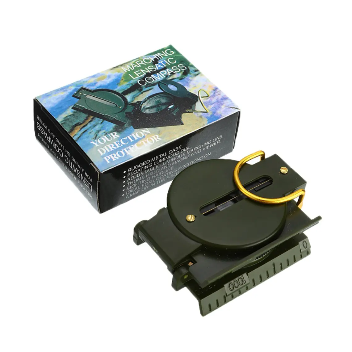 Brújula Táctica Lensática con Lente Plegable 6