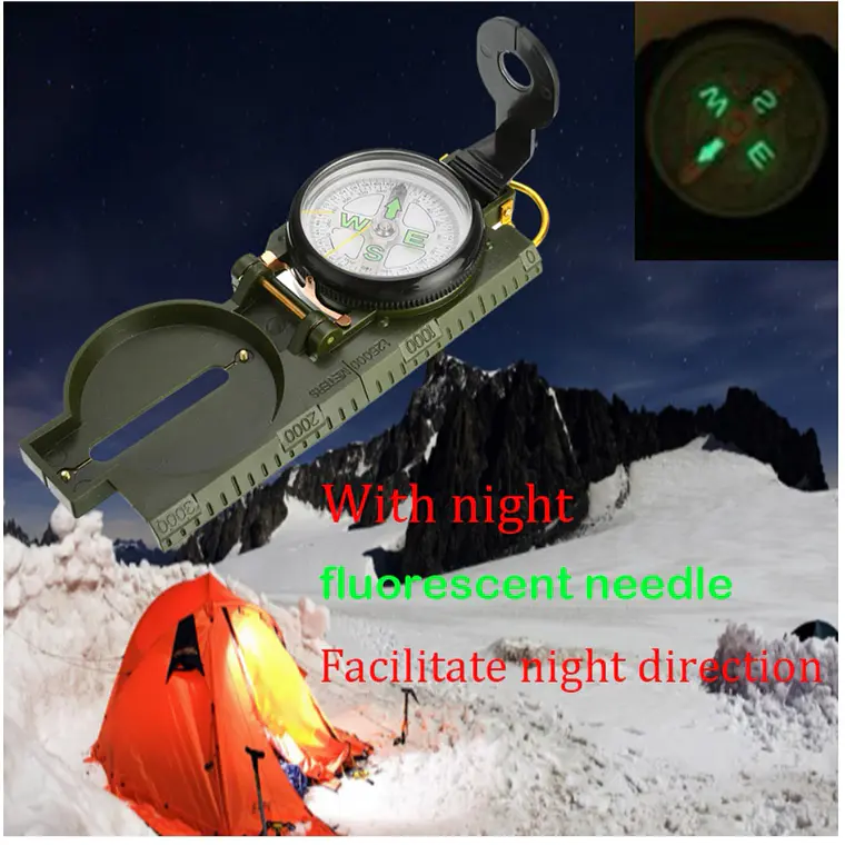 Brújula Táctica Lensática con Lente Plegable 7