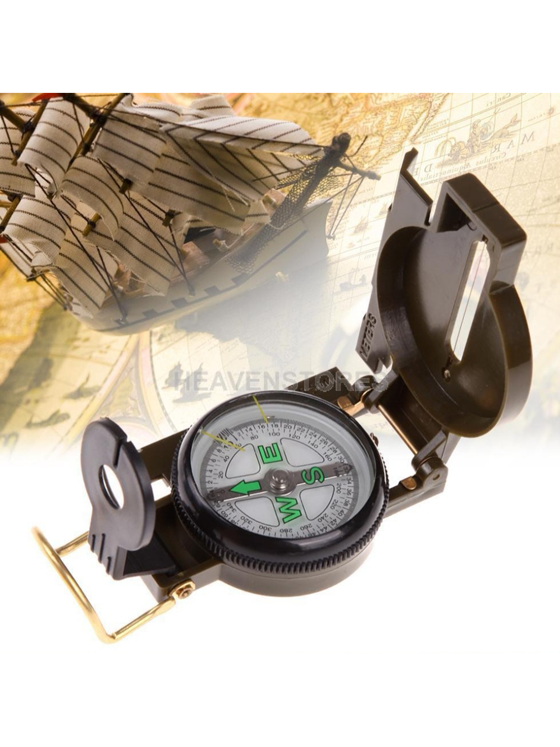 Brújula Táctica Lensática con Lente Plegable 8