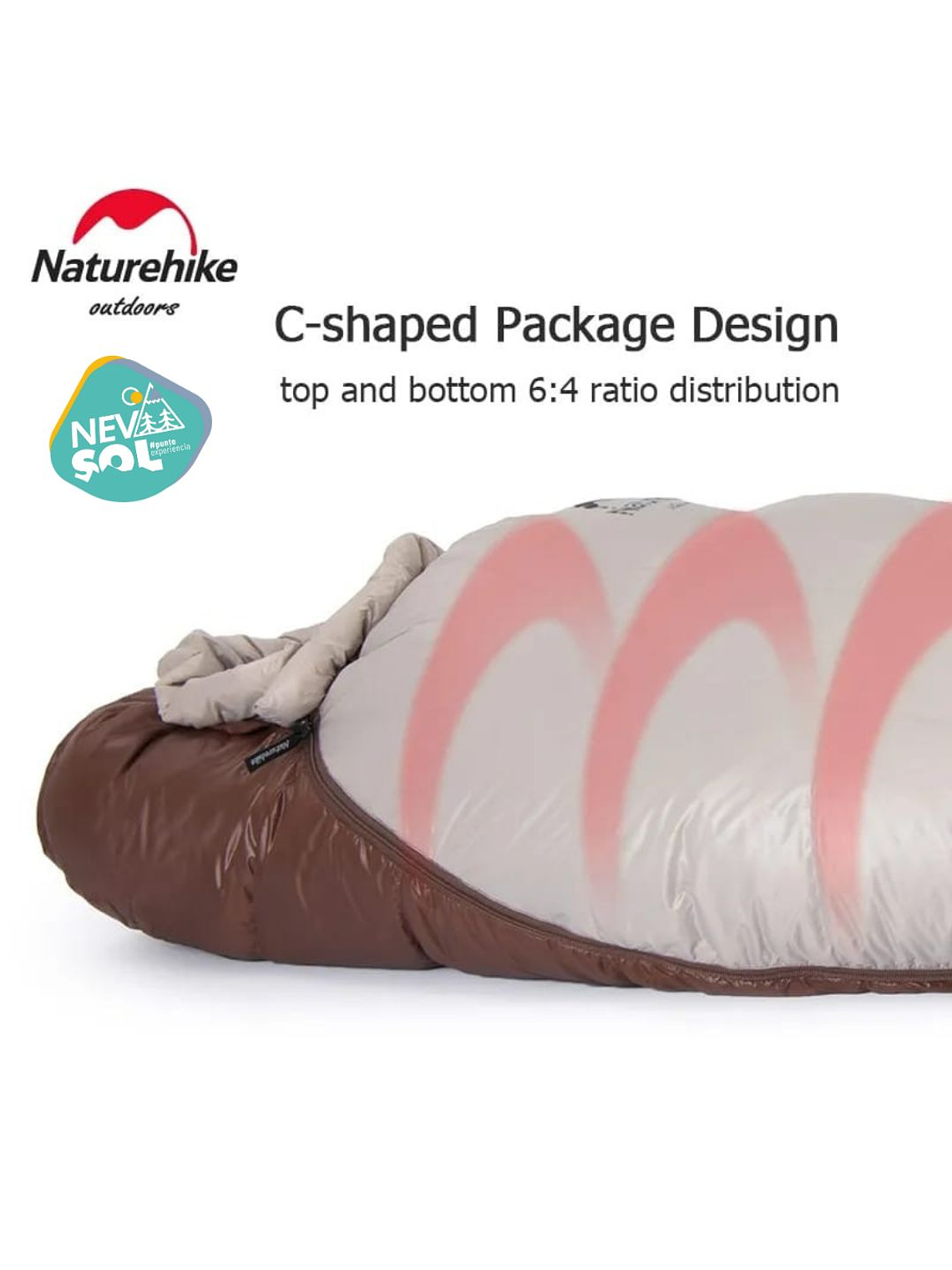 Saco de dormir pluma Naturehike SnowBird -7º 7