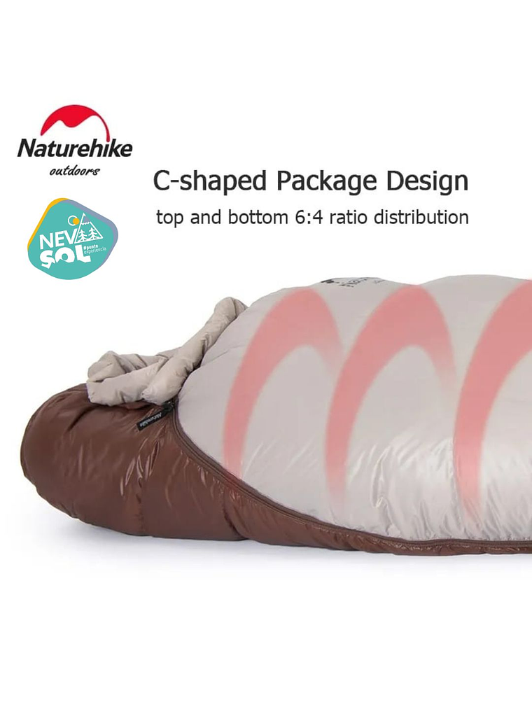Saco de dormir pluma Naturehike SnowBird -7º 7