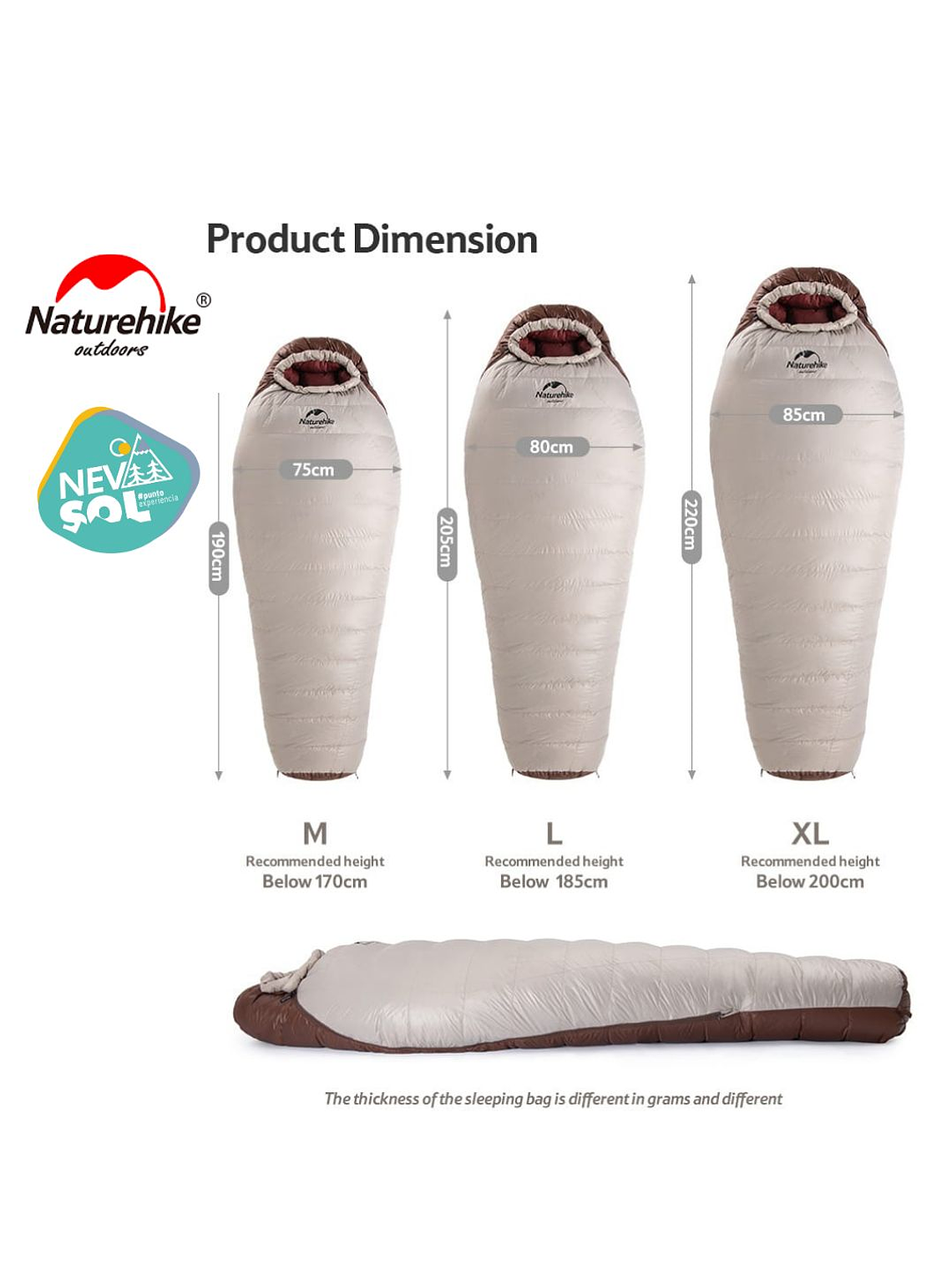 Saco de dormir pluma Naturehike SnowBird -7º 8