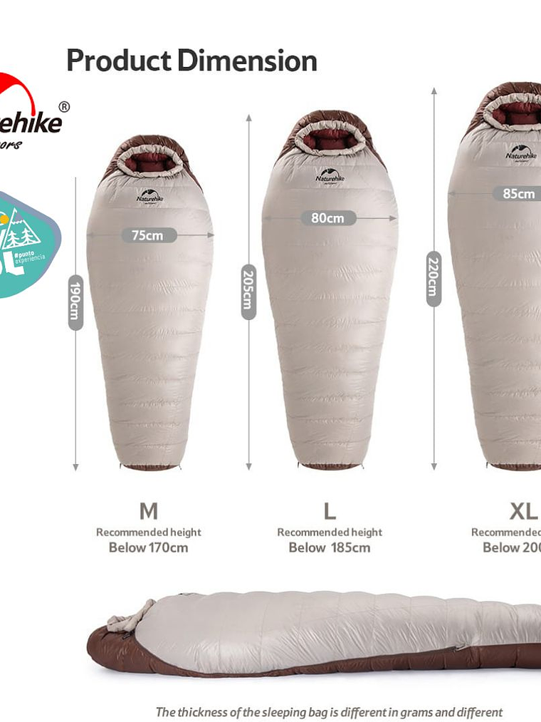 Saco de dormir pluma Naturehike SnowBird -7º 8