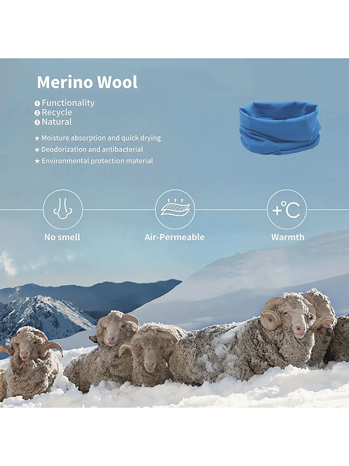 Neck Gaiter 55% Lana Merino  8