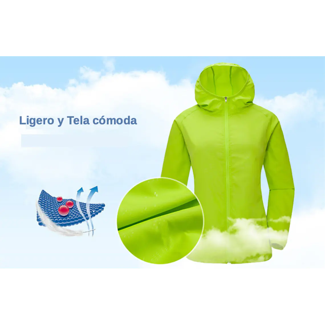 Chubasquera Unisex Ligera con Capucha | Protección para Lluvia y Viento 8