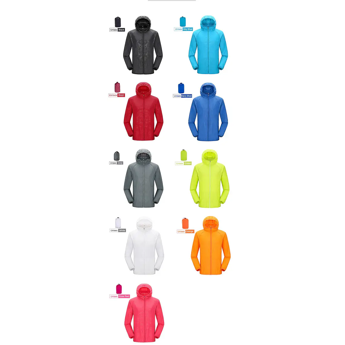 Chubasquera Unisex Ligera con Capucha | Protección para Lluvia y Viento 12