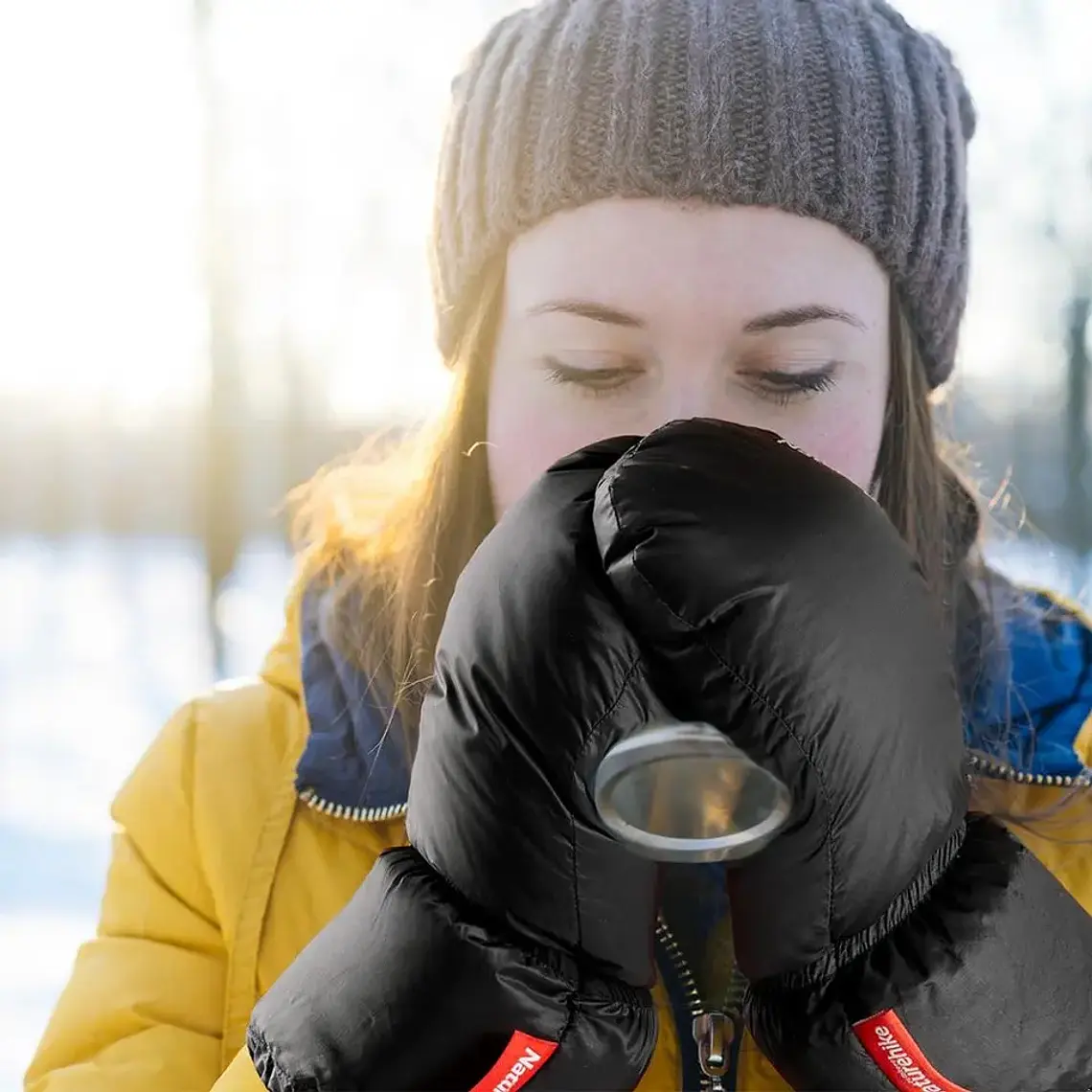 Guantes Mitones de pluma  3