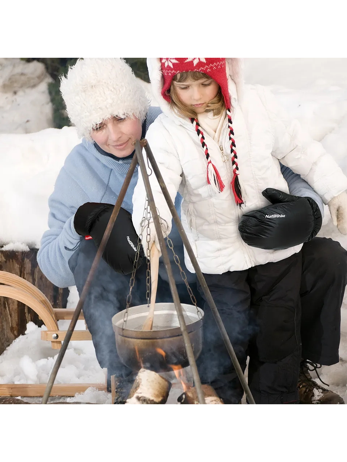 Guantes Mitones de pluma  4