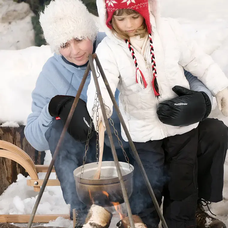 Guantes Mitones de pluma  4