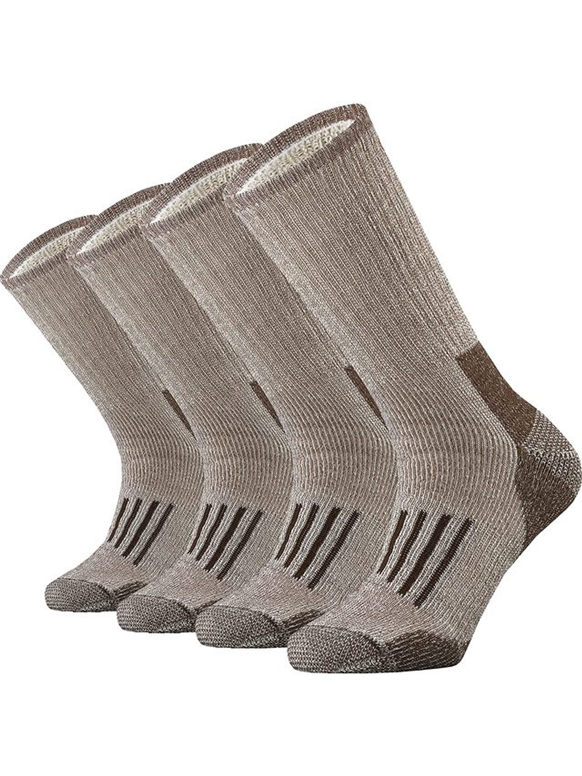 Pack 4 Pares Calcetines Unisex 80% Lana merino Brown L 1