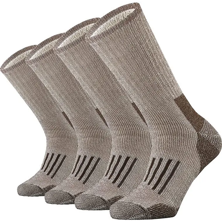 Pack 4 Pares Calcetines Unisex 80% Lana merino Brown Talla L 1