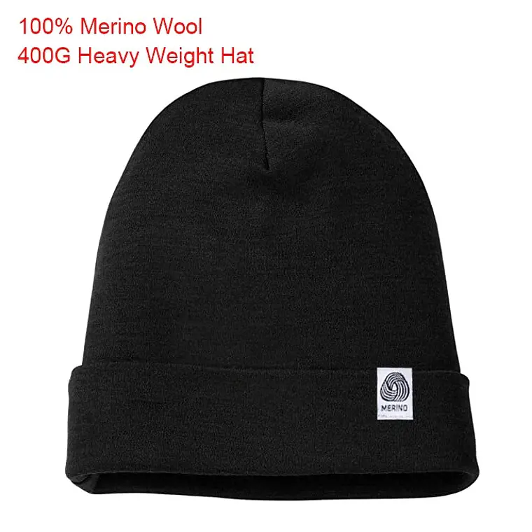 Gorro 100 % lana merino 400 g Unisex Black 2