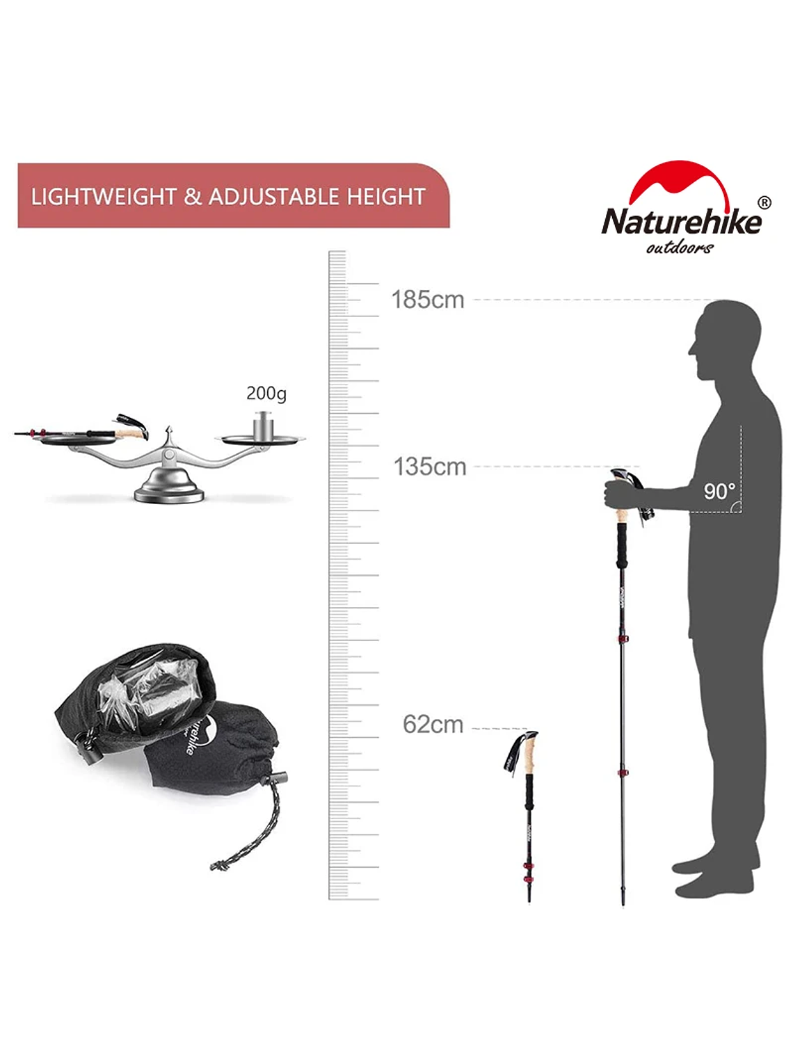 Bastones de Trekking Carbono 3K con Accesorios 6