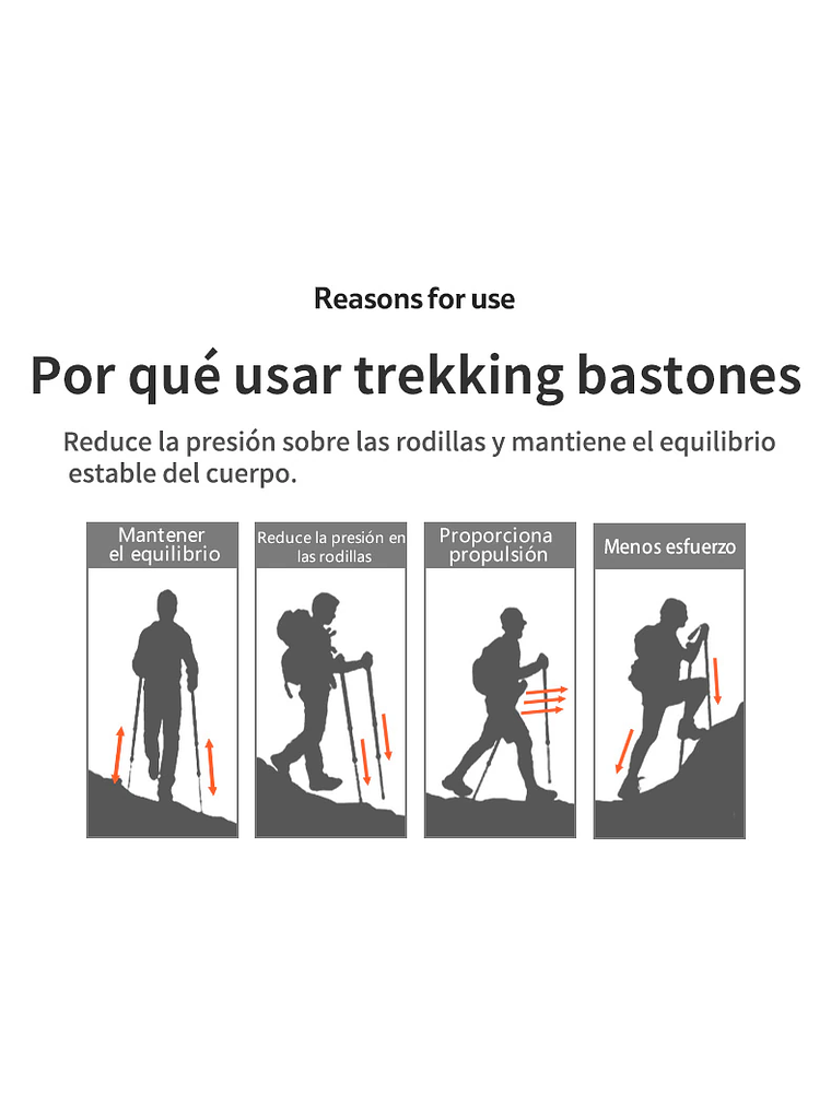 Bastones de Trekking Carbono 3K con Accesorios 7