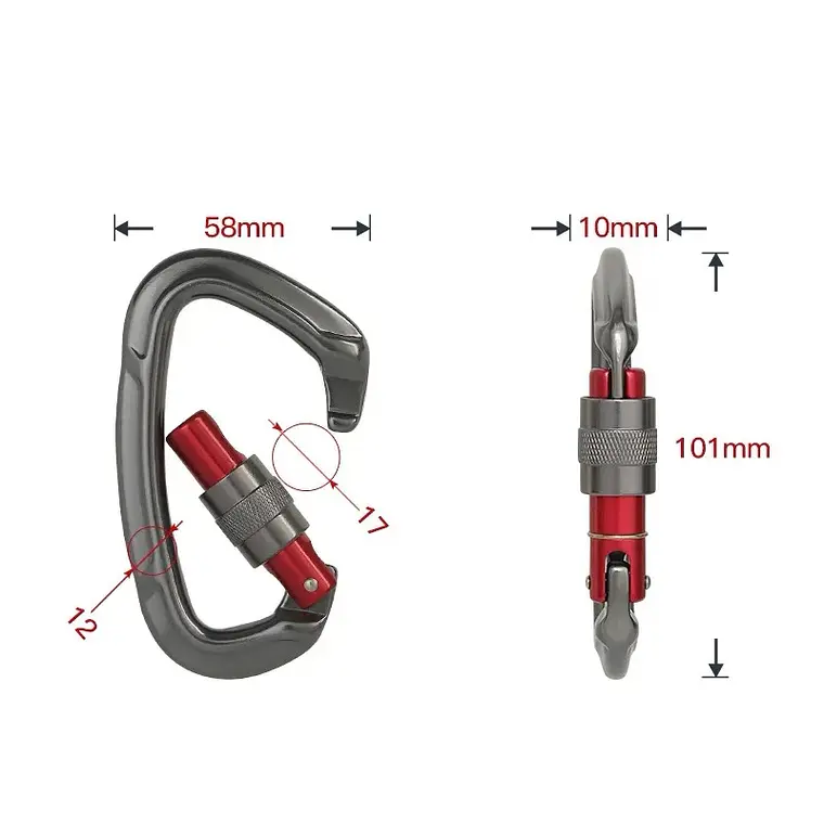 Mosquetón D Seguro Rosca Xinda 3