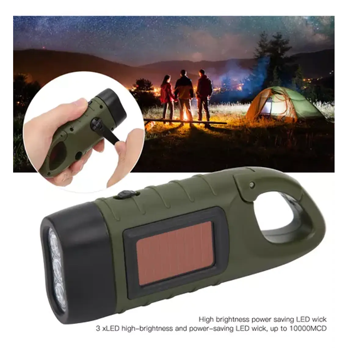 Linterna Dinamo y Solar Black 3