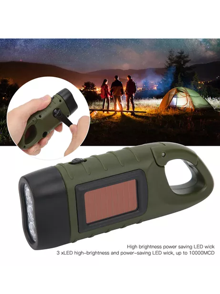 Linterna Dinamo y Solar Black 3