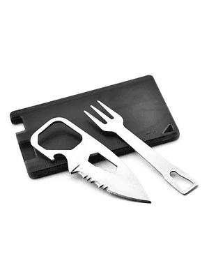 Tarjeta Sobrevivencia/ Set cuchillo y tenedor