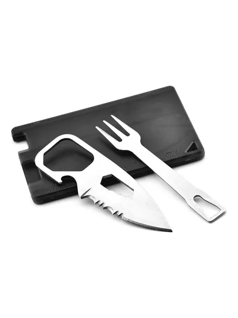 Tarjeta Sobrevivencia/ Set cuchillo y tenedor 1