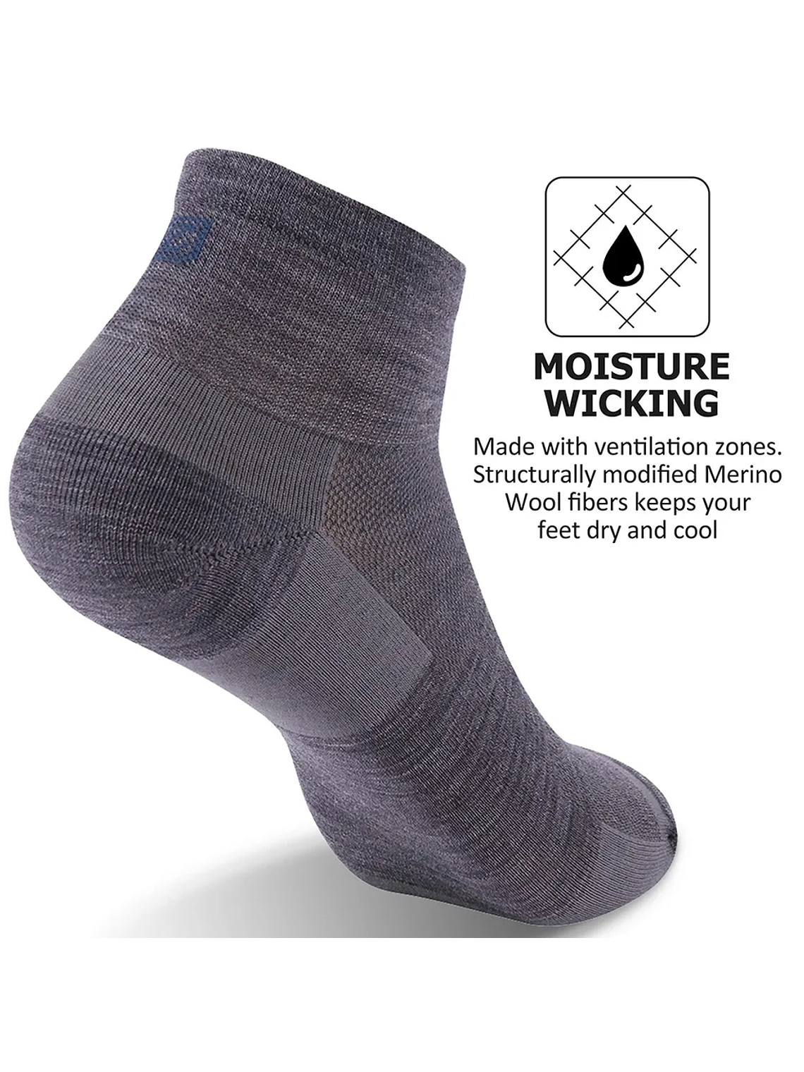 Calcetines deportivos de lana merino ultraligeros Zeal Wood Gray/M 2