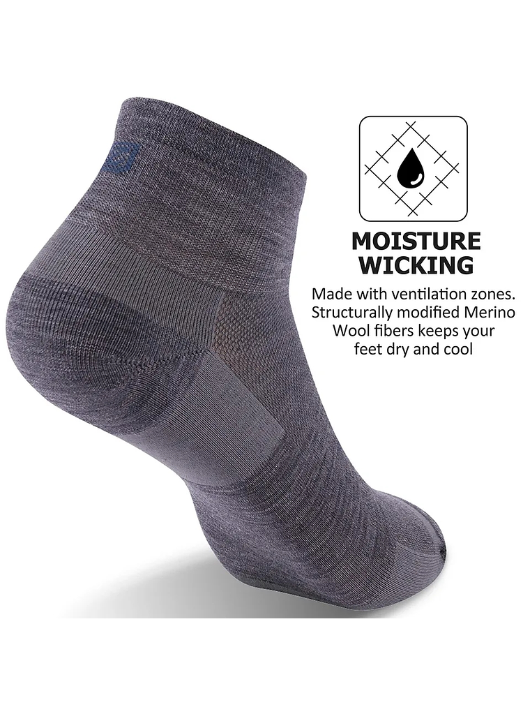 Calcetines deportivos de lana merino ultraligeros Zeal Wood Gray/M 2