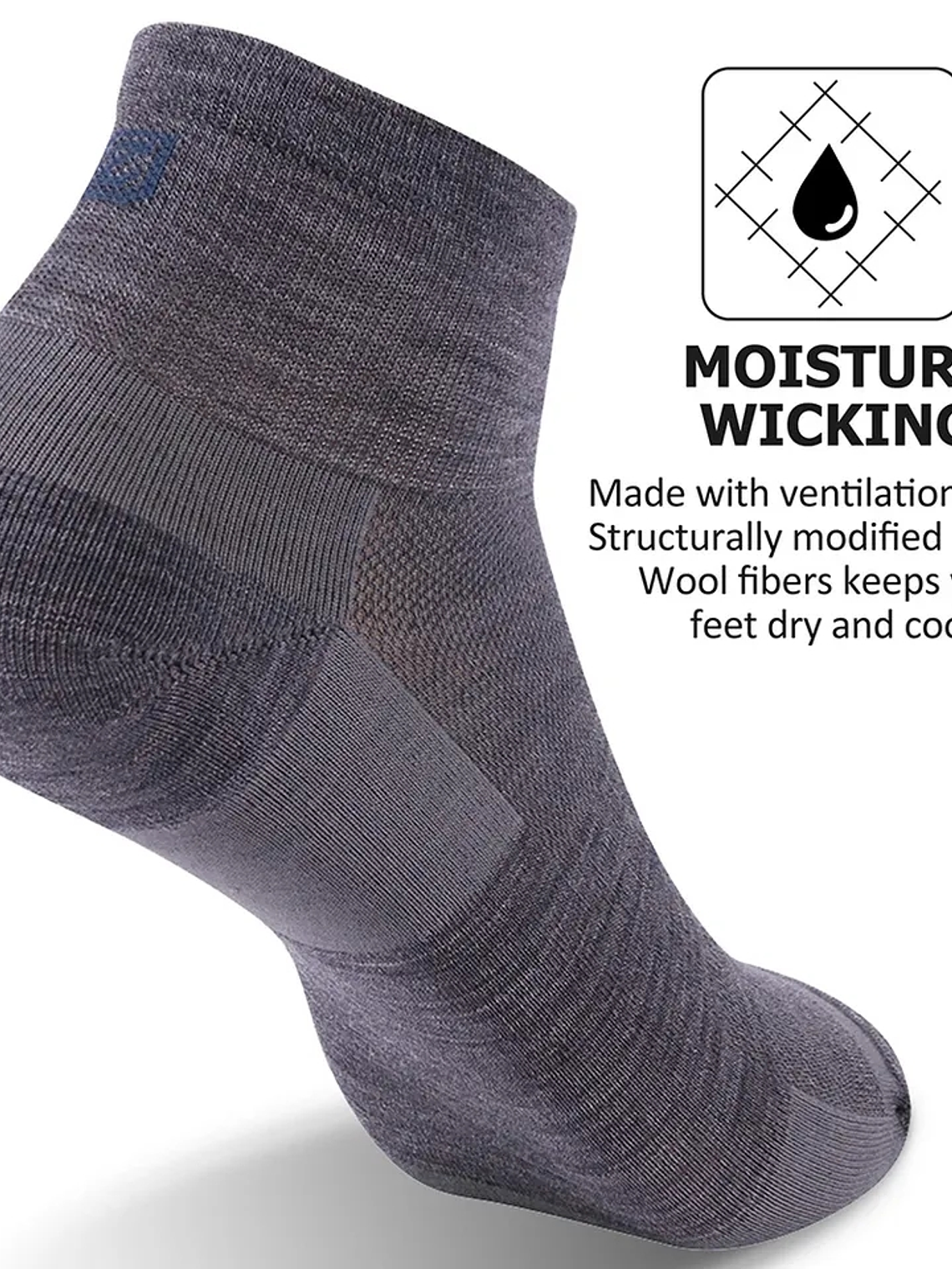 Calcetines deportivos de lana merino ultraligeros Zeal Wood Gray/M 2