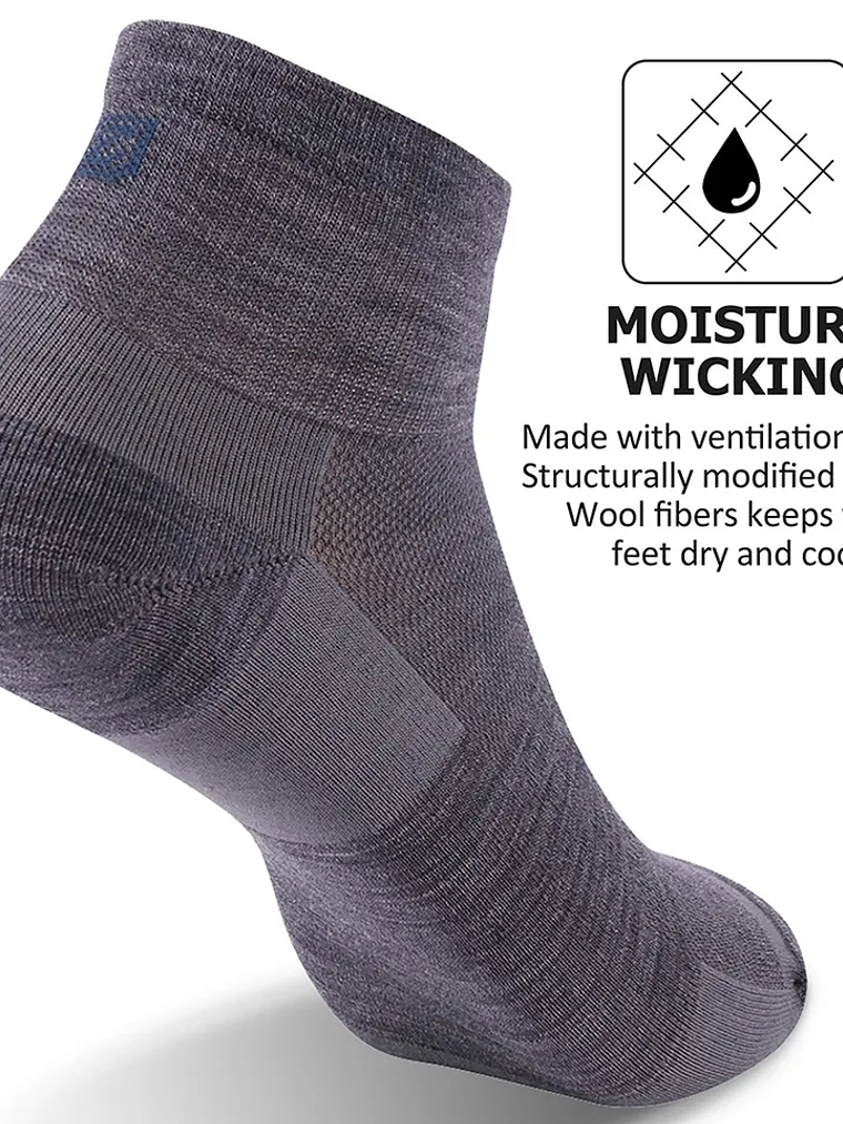 Calcetines deportivos de lana merino ultraligeros Zeal Wood Gray/M 2