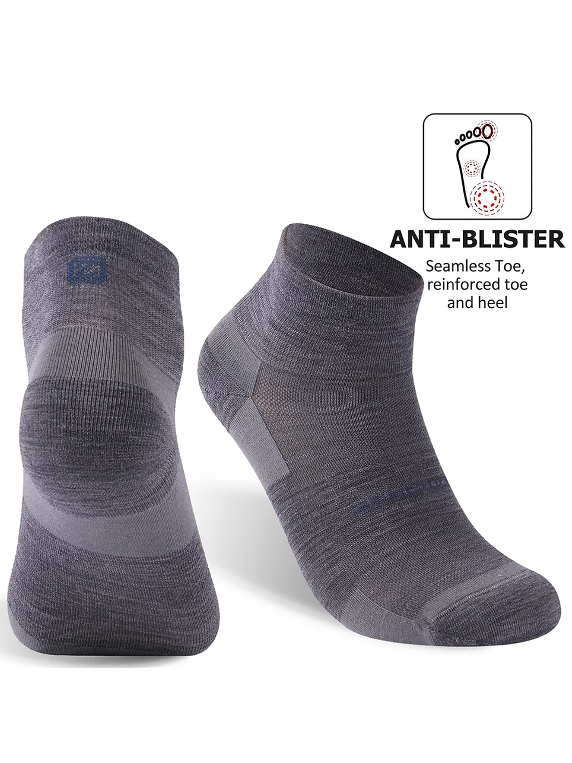 Calcetines deportivos de lana merino ultraligeros Zeal Wood Gray/M 3