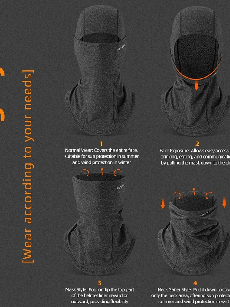 Balaclava Rockbros Orange 3