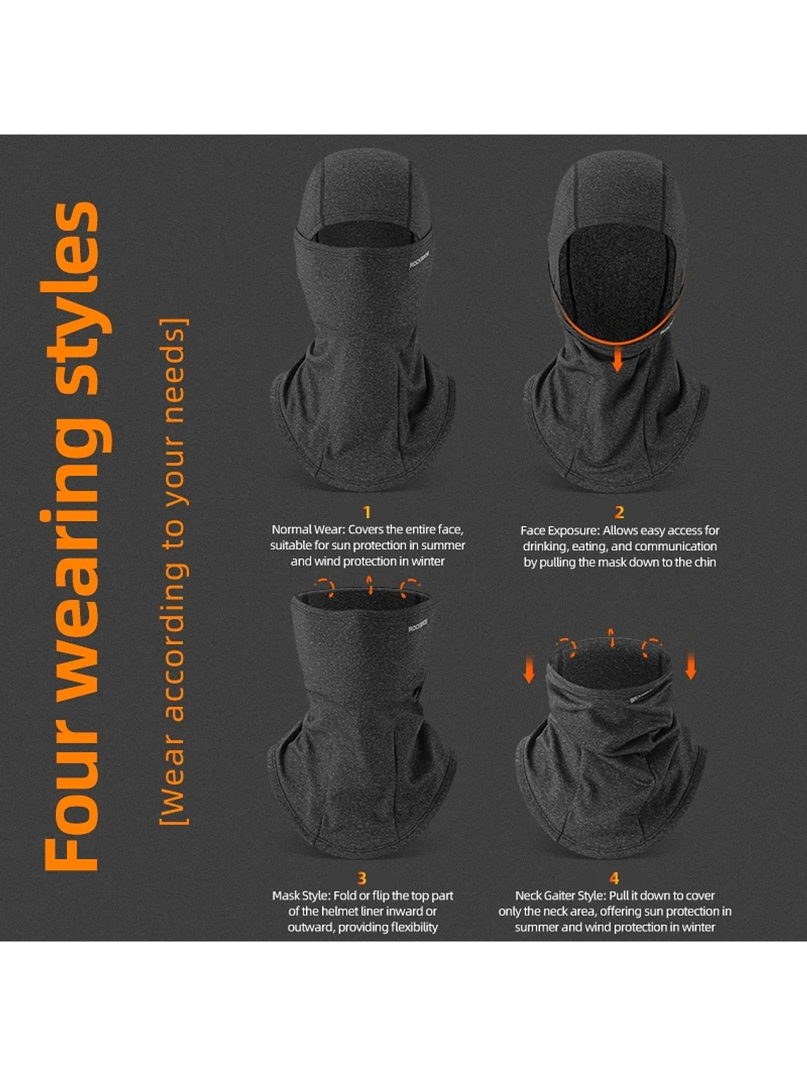 Balaclava Rockbros Black  3
