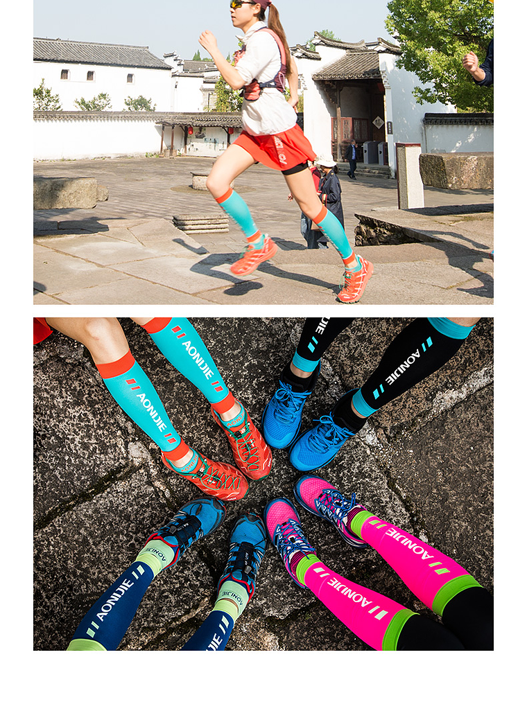 Gemeleras de Compresión Aonijie Turquesa 3