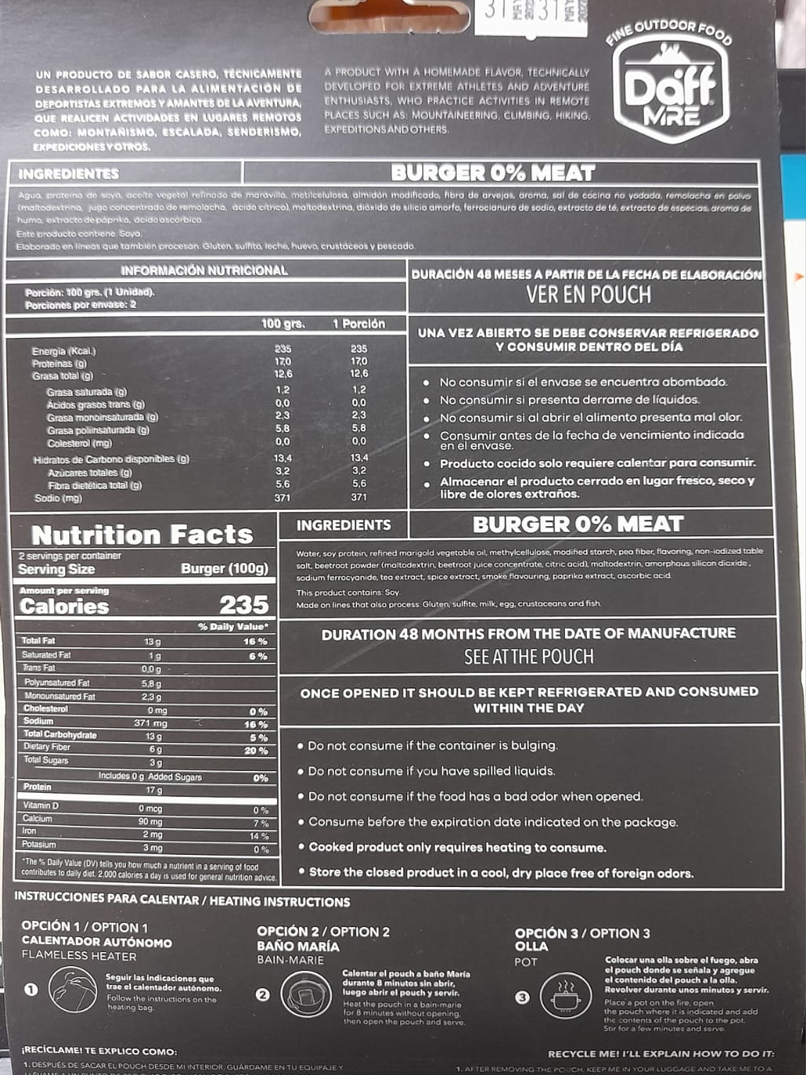 Hamburguesa Vegana  Full Protein 200 g. 2