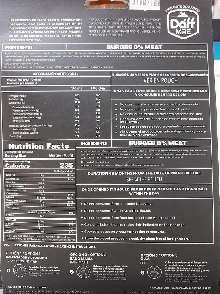 Hamburguesa Vegana  Full Protein 200 g. 2