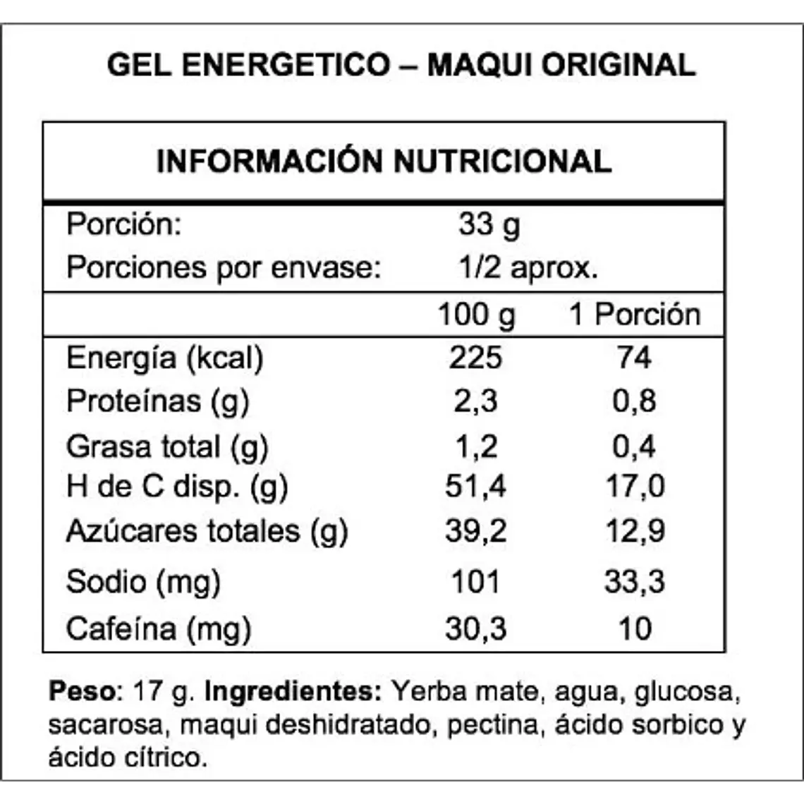 Gel Energizante Wildmate Original Maqui 2