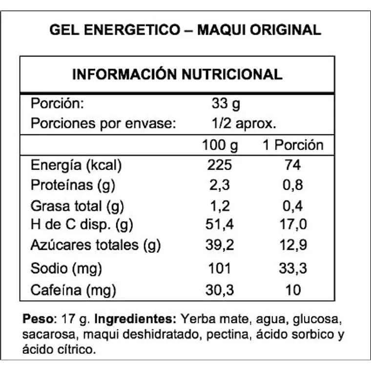 Gel Energizante Wildmate Original Maqui 2