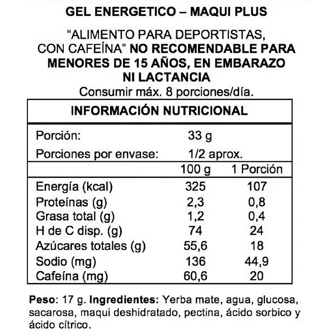Gel Energizante Wildmate  Plus Maqui 4