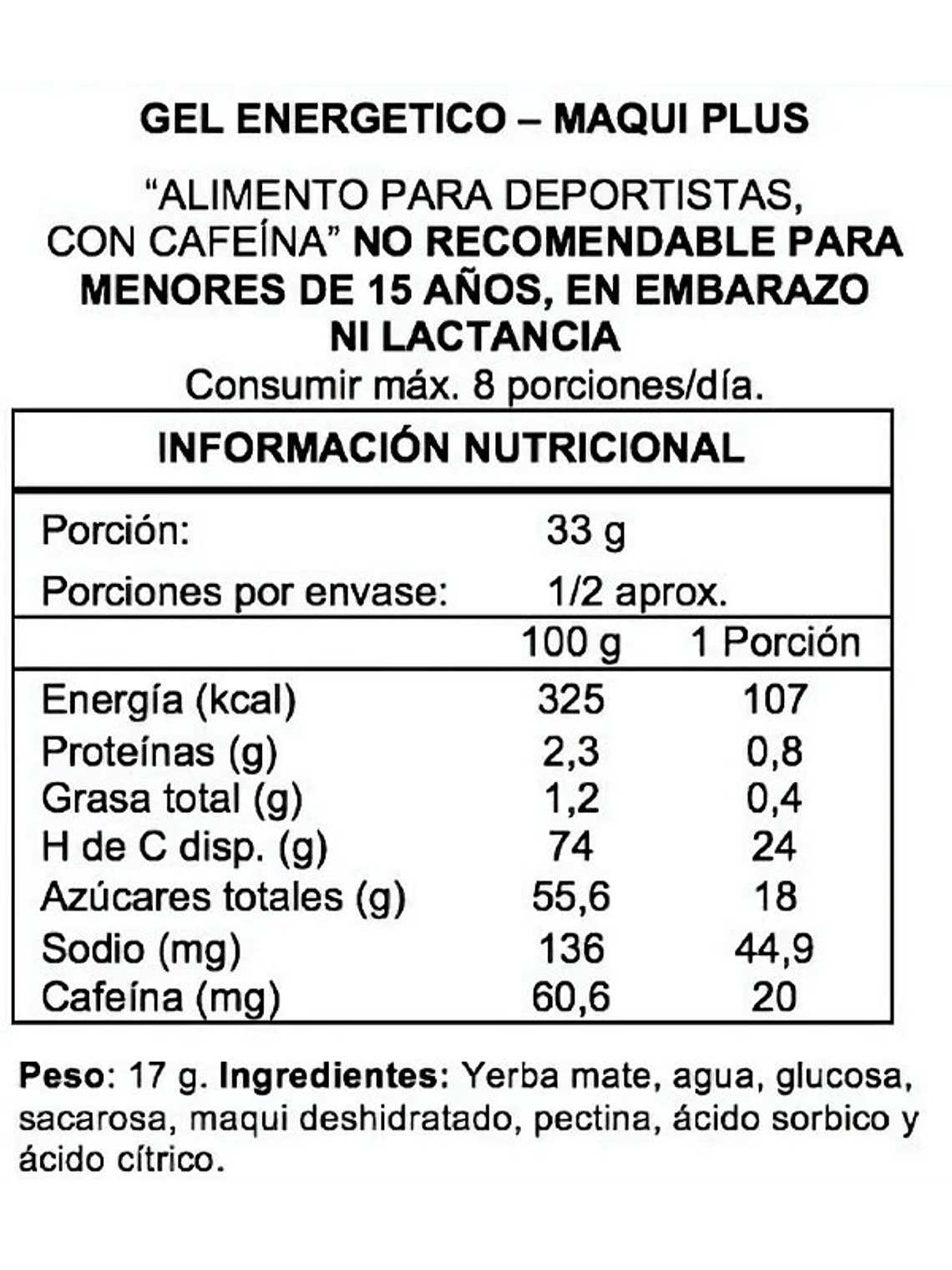 Gel Energizante Wildmate  Plus Maqui 4